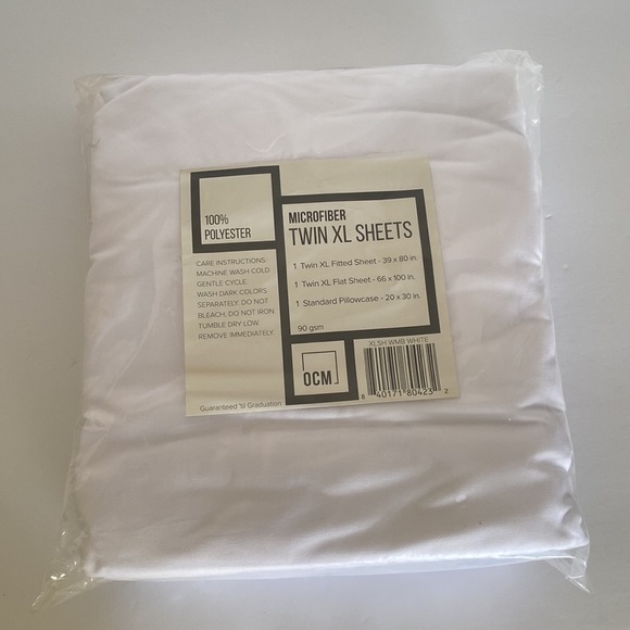 OCM White Microfiber Twin XL Sheet Set - Picture 4 of 4